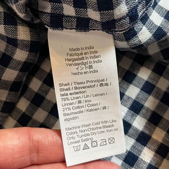 NWT J. Crew Plaid Gingham Button Up Slim Fit Short Sleeved Shirt Medium - Picture 9 of 10